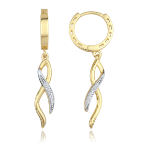MINET Elegant gold earrings with white zircons Au 585/1000 2.35g JMG0312WGE00