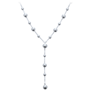 MINET Elegantný strieborný náhrdelník s korálkami JMAS0313SN47