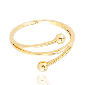 MINET Zlatý prsteň s guličkami Au 585/1000 veľkosť 53 - 1,30g JMG0048WGR53