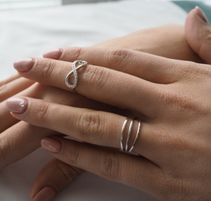 MINET Silver ring INFINITY with white zircons size 52 JMAN0076SR52