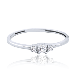 MINET Zlatý zásnubný prsteň s bielymi zirkónmi Au 585/1000 veľkosť 50 - 0,90g JMG0135WSR10