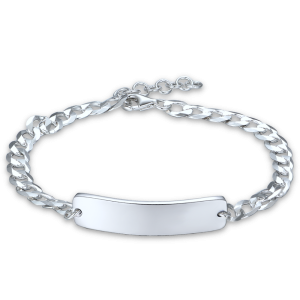 MINET Silver men's bracelet with engraving plate Ag 925/1000 10.95g JMAN0677SB20