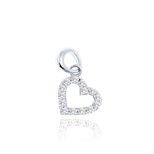 MINET White gold heart pendant with white zircons Au 585/1000 0,45g JMG0131WSP00