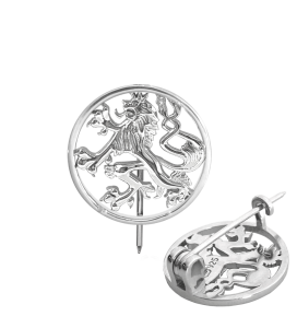 MINET Silver brooch CZECH LION in a ring JMAN0036LZ00