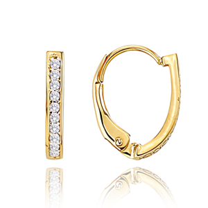 MINET Gold stud earrings with white zircons Au 585/1000 1.55g JMG0008WGE01