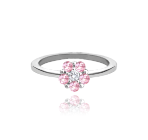 MINET Silver ring with pink cubic zirconia size 48 JMAD0037PR48