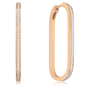 MINET Rose gold silver earrings in Italian style with white zircons JMAS0177RE02