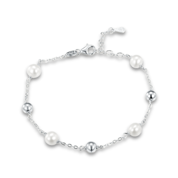 MINET Silver bracelet with beads and natural pearls JMAS7052SB16