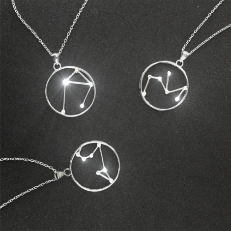 MINET Stříbrný náhrdelník Stars znamení STŘELEC Czech Crystal JMAS9512SN45