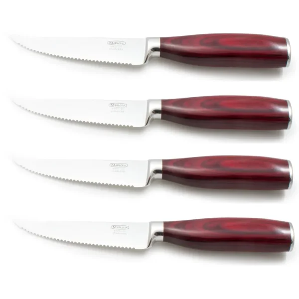 Mikov RUBY Steak Knife Set – 4× 408-ND-11