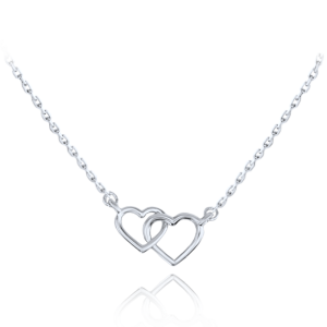 MINET Gold necklace made of white gold with hearts Au 585/1000 1.70g JMG0244WSN48