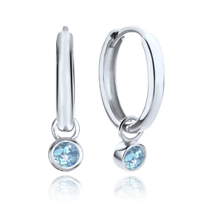 MINET Elegant gold earrings with light blue zircons Au 585/1000 1,50g JMG0270ASE00