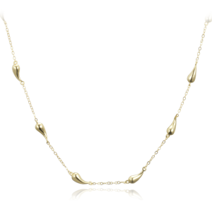 MINET Pozlacený stříbrný náhrdelník kapky JMAN0565GN48