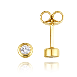 MINET Elegant gold earrings with white zircons Au 585/1000 0,95g JMG0273WGE00