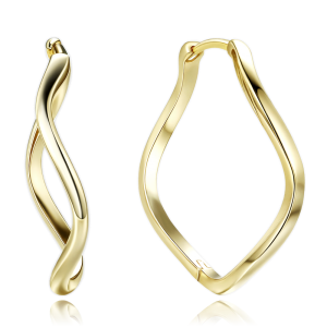 MINET Gold plated silver twisted earrings rings JMAS0292GE00