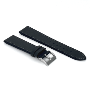 LAVVU LSZUI22 Tmavosivý prešívaný remienok Slim z luxusnej kože Top Grain - 22 mm