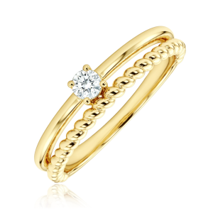 MINET Elegant gold ring with white zirconia, 585/1000 gold, size 59 – 2.05 g JMG0371WGR59