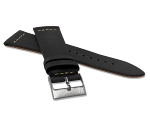 LAVVU LSVUB22 Čierny zúžený RETRO remienok z luxusnej kože Top Grain – 22 mm