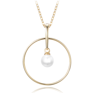 MINET Gold plated silver necklace with natural pearls JMAS7045GN45