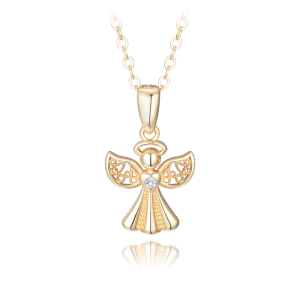MINET Gold plated silver necklace ANGEL with cubic zirconia JMAN0463GN45