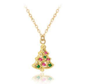 MINET Christmas gold-plated silver necklace CHRISTMAS TREE JMAS8044GN42