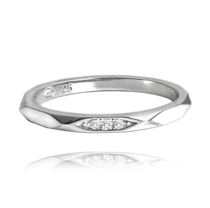 MINET+ Minimalist silver wedding ring with cubic zirconia size 54 JMAN0329SR54