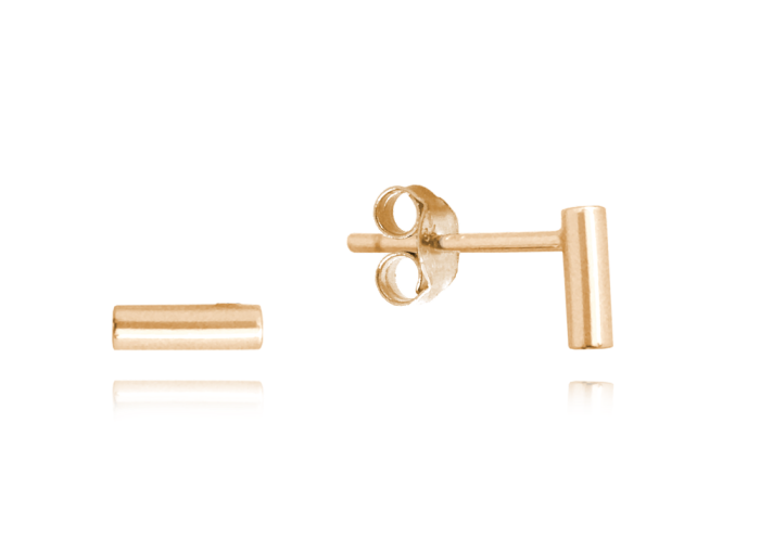 MINET Minimalistické Rose gold stříbrné náušnice TYČKY JMAN0196RE00