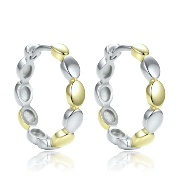 MINET Two-Tone Delicate Silver Earrings JMAS0346BE00