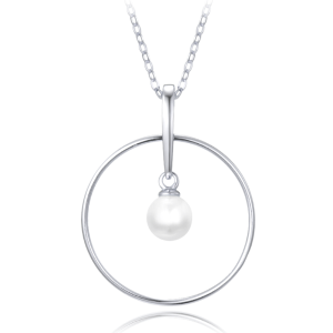 MINET Silver necklace with natural pearls JMAS7045SN45