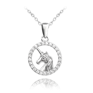 MINET Sparkling children's silver necklace with white cubic zirconia JMAD0028SN38