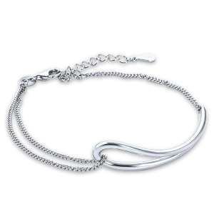MINET Elegantný vlnitý strieborný náramok JMAS0359SB17