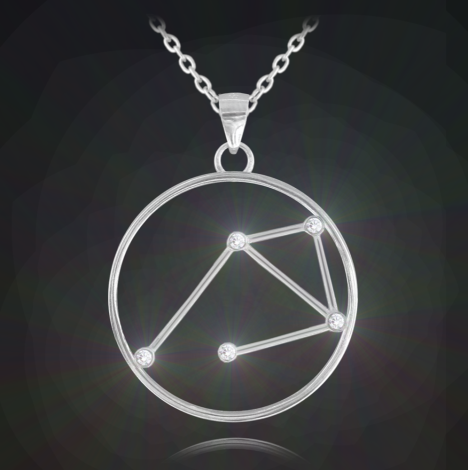 MINET Stříbrný náhrdelník Stars znamení VÁHY Czech Crystal JMAS9510SN45