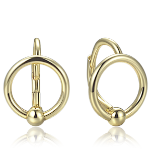 MINET Elegantné pozlátené strieborné kruhové náušnice JMAS0326GE00