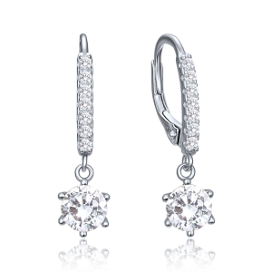 MINET Elegant Silver Earrings with White Zirconia JMAS0333SE00