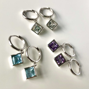 MINET Elegant silver earrings purple natural AMETYST JMAS6001FE00