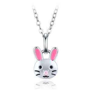 MINET Children's Silver Bunny Necklace JMAD0075SN38