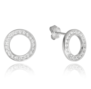 MINET Silver earrings RINGS with white zircons JMAN0140SE00