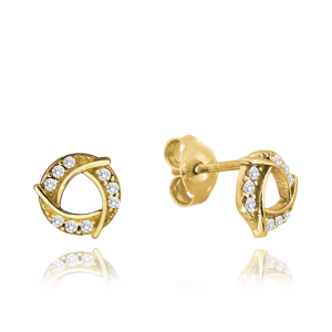 MINET Gold earrings rings with white zircons Au 585/1000 1,25g JMG0179WGE00