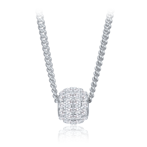 MINET Elegantný strieborný náhrdelník so zirkónmi JMAS0322SN45