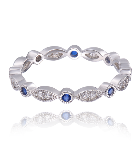 MINET Stříbrný prsten s modrými zirkony JMAN0508BR55