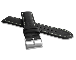 LAVVU LSRUB24 Prírodne farbený čierny remienok NATURE z kože Top Grain 24 mm