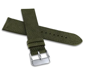 LAVVU LSAKG22 Metalický zelený remienok BRAID METAL z luxusnej kože Top Grain – 22 mm