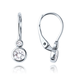 MINET Children's white gold earrings with white zircons Au 585/1000 1,65g JMG0268WSE00