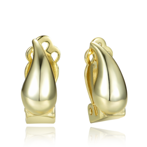 MINET Pozlátené strieborné náušnice s klipom pre prepichnuté uši JMAN0565GE02