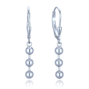 MINET Delicate Silver Earrings with Beads JMAS0342SE00