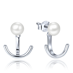 MINET Stříbrné náušnice s přírodními perlami JMAS7060SE00