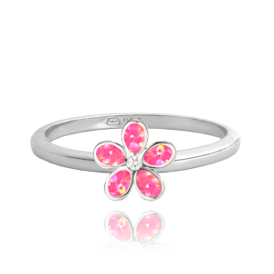 MINET Silver ring with pink opals size 52 JMAD0043PR52