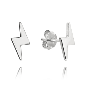 MINET Small Silver “Lightning” Earrings JMAN0297SE00