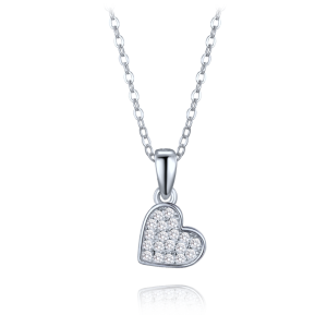 MINET Stříbrný náhrdelník se srdíčkem - dcera JMAS0317SN40
