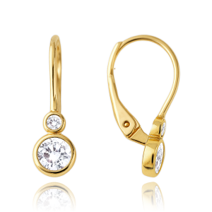MINET Children's gold earrings with white zircons Au 585/1000 1,65g JMG0268WGE00